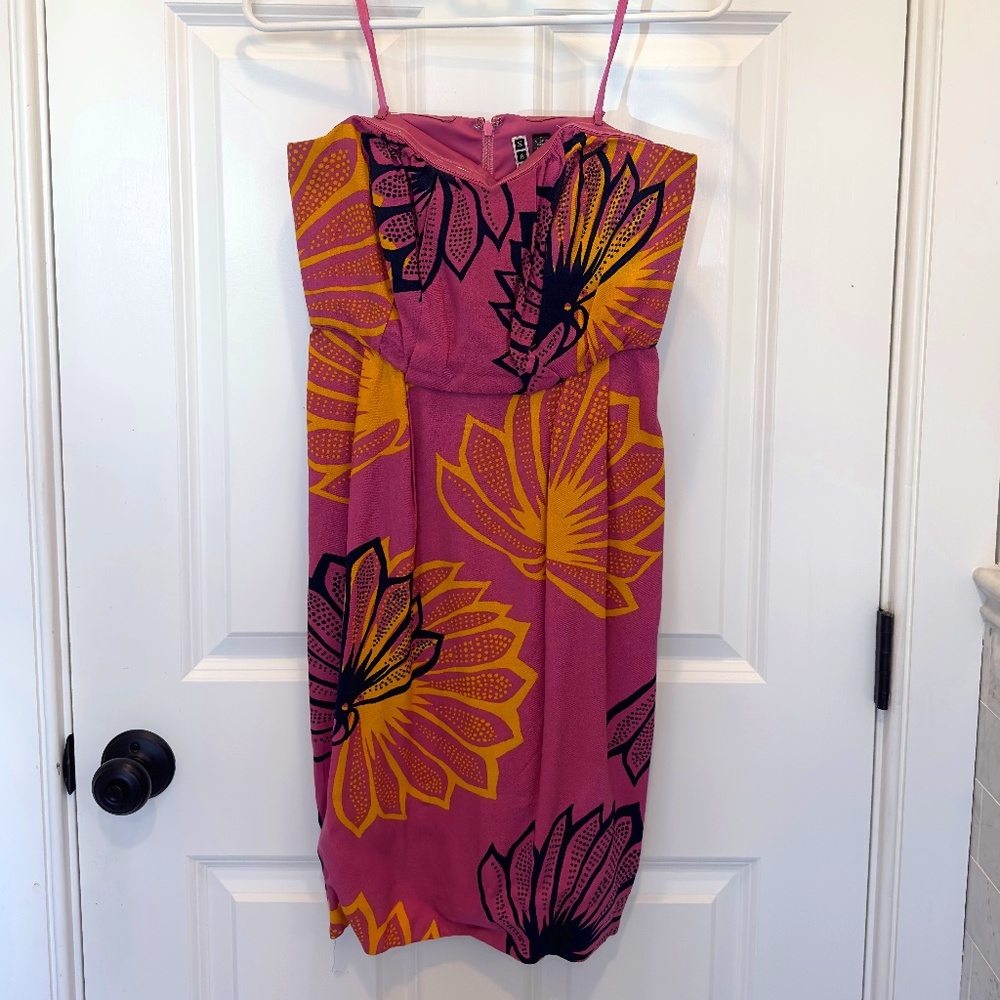 Anthropologie Strapless Dress, Pink, Size 2